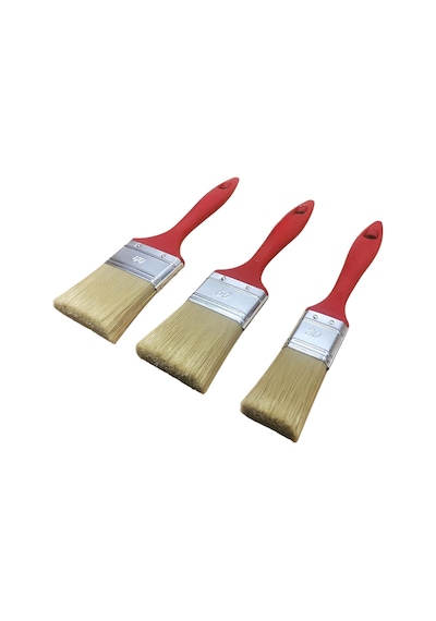 3 Lü Boya Ve Badana Kestirme Fırçası Seti 4/6/8 Cm, Ergonomik Saplı Duvar, Kenar, Köşe, Kapı