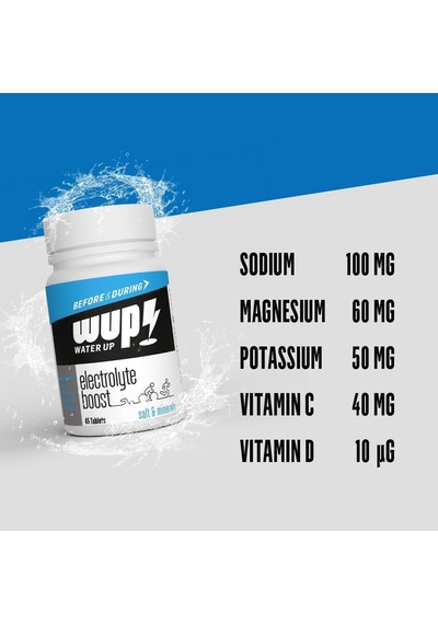 Wup Electrolyte Boost, Sodyum, Potasyum, Magnezyum, Tuz Hapı, 45x2 Çiğneme Tableti, Aromasız