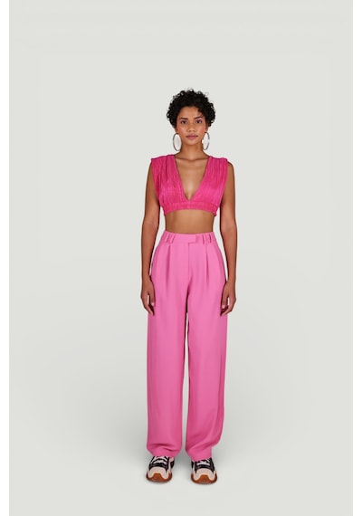 Holly Lolly Palazzo Kesim Yüksek Bel Palasia Pantolon Pembe