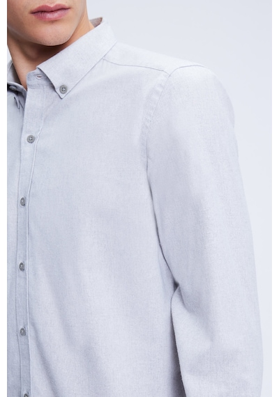 Hatemoğlu Gri Slim Fit Uzun Kollu Düğmeli Yaka Pamuklu Gömlek 24d190000051 Ag1 Gri - Açık Gri Hatemoğlu Gri Slim Fit Uzun Kollu Düğmeli Yaka Pamuklu Gömlek 24d190000051 Ag1 Gri - Açık Gri