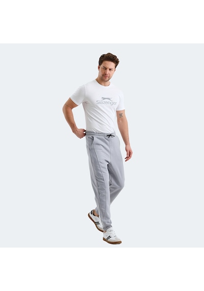 Slazenger NACIO Erkek Cepli Dar Paça Gri Eşofman Altı