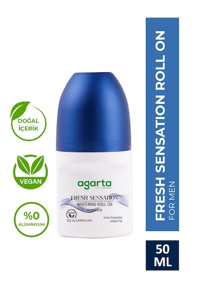 Agarta Fresh Sensation Ter kokusu Önleyici 24 Saat Etkili Beyazlatıcı Erkek Roll-On Deodorant 50 ML﻿﻿