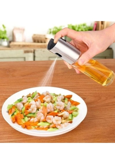 Sprey Yağdanlık Sprey Cam Şişe Zeytinyağı, Sirke, Yağ Püskürtücü Yağdanlık 100 Ml Beyaz Diğer