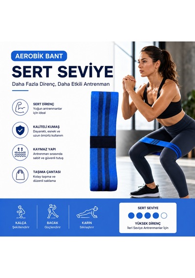 Voltrike Lab-3000 Profesyonel Aerobic Bant- Direnç Bandı Sert Mavi Renk