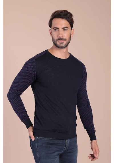 Ferraro Bisiklet Yaka Superfine Yün Kazak - Lacivert Lacivert (390466639) Lacivert