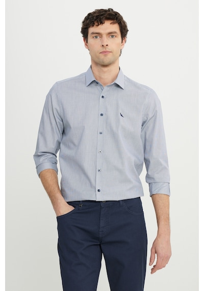 AC&Co / Altınyıldız Classics Erkek Lacı %100 Pamuk Flanel Slim Fit Dar Kesim Klasik Yaka Armürlü Gömlek Lacı