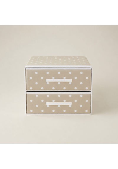 Living İki Çekmeceli Organizer - Beji - 31x30x22 Cm Çok Renkli