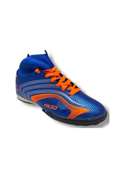 Walked 435-25 Çocuk Çoraplı Halı Saha Krampon Mavi Turuncu 36-39 Mavi 