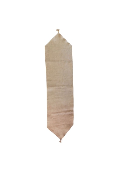 Dyris 50x200 Cm Doğal Jüt Runner Bohem & Rustik Dekoratif Masa Örtüsü, Püskül Detaylı Uzun Runner Acı Kahverengi