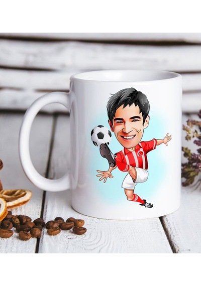 Kişiye Özel Türkiye Milli Takım Formalı Futbolcu Karikatürlü Beya (496633245)