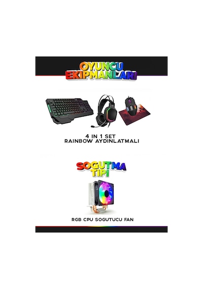 Ramtech Current V100 i5-12400F 32 GB 960 GB SSD RTX3050 8 GB 23.6" Dos Masaüstü Oyuncu Bilgisayarı