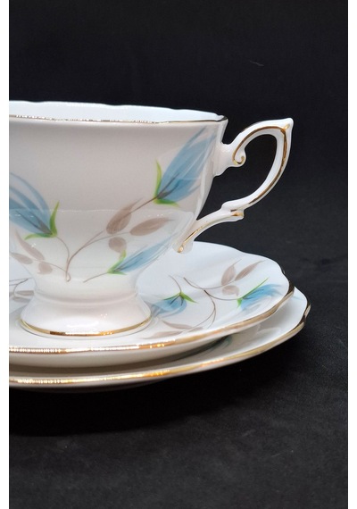 Royal Standart Fine Bone China Vintage Çay Fincanı 3 Parça 210 Ml Mavi-beyaz