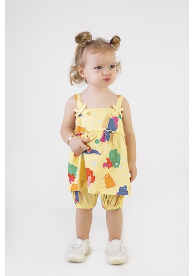 Harika Kids Kız Bebek Tunik Model Şortlu Alt-üst Takım 001
