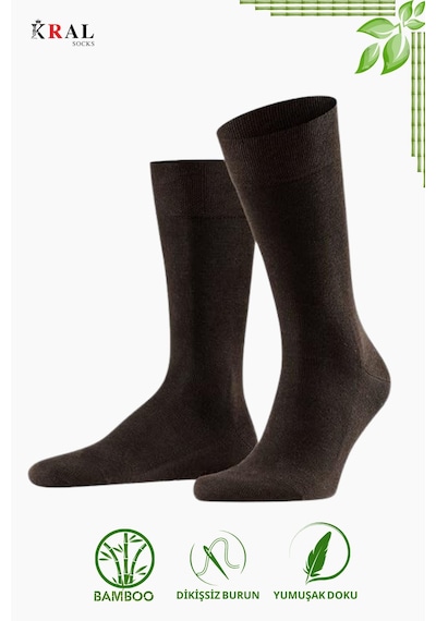 Kral Socks Bambu Erkek Soket Düz Uzun Çorap Klasik Yazlık Dikişsiz 6'lı Premium Set Asorti