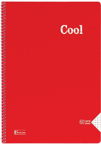 K.Color A4 60 Yaprak Kareli Pp Kapak Spiralli Cool Defter