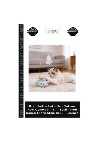 Özel Üretim Işıklı Hacı Yatmaz Kedi Oyuncağı - Zilli Sesli - Kedi Naneli Enerji Atma Renkli Eğlence