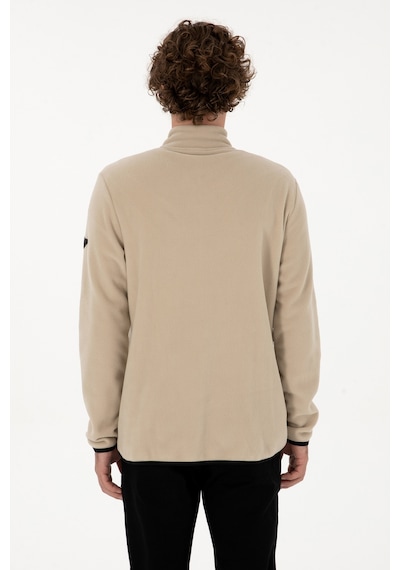 U.S. Polo Assn. Erkek Regular Fit Koyu Bej Polar Örme Hırka 50313779-VR088
