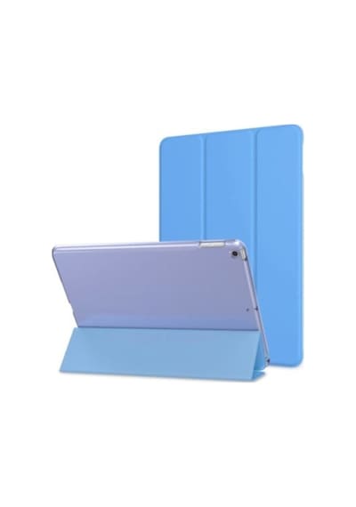 Apple Uyumlu iPad 5. 6. Nesil 2017 2018 9.7" Inc Kılıf Smart Cover Katlanabilir Standlı Akıllı Kapak Açık Mavi