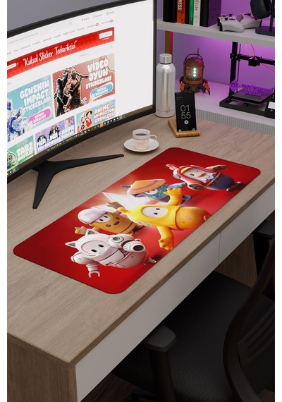 Fall Guys Kaymaz Dikişli Kauçuk Oyuncu Mousepad V5 - 70x30 Xl Gaming Mouse Pad Fare Altlığı