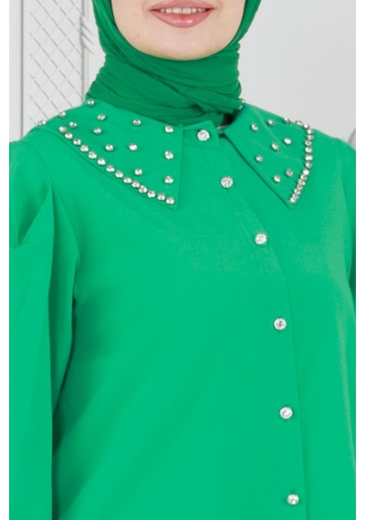 Sevitli Yakası Taş Çakım Tunik-benetton Yeşili-3644-benetton Yeşili Benetton Yeşili Sevitli Yakası Taş Çakım Tunik-benetton Yeşili-3644-benetton Yeşili Benetton Yeşili
