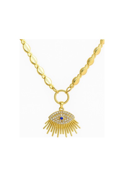 Çelik Arpa Zincir Nazar Kolye Gold
