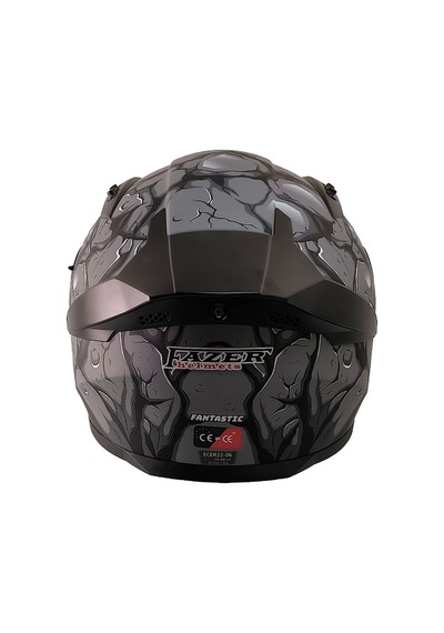 Fx211x Fantastic Gri Motosiklet Kaskı Spoiler Mod Güneş Vizörlü Full Face Kask Çok Renkli