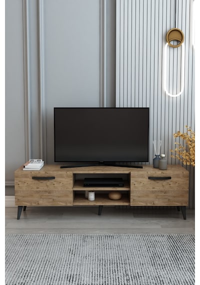 Izco Design Efes Tv Ünitesi 150 Cm 2 Kapaklı Raflı Tv Sehpası Çam
