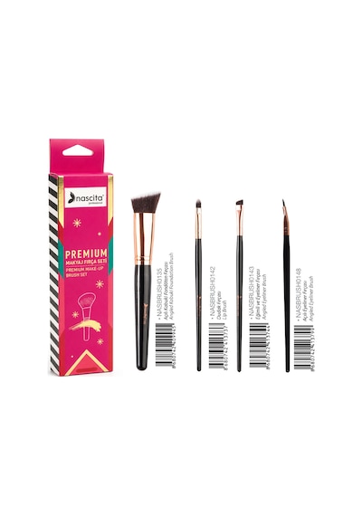 Nascita Premium Makyaj Fırça Seti 4 Lü Fondöten Dudak Ve Eyeliner Fırça Seti