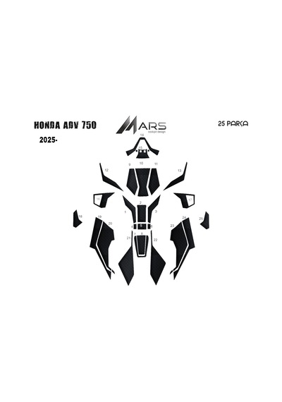 Honda Adv 750 2025- Tank Pad Ve Grenaj Kaplama Siyah 74109052