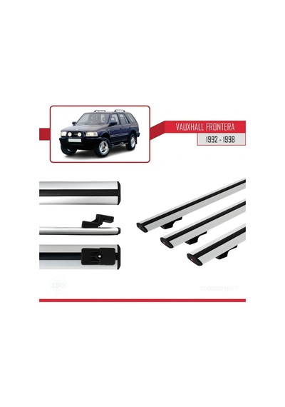 Vauxhall Frontera 1992-1998 Arası İle Uyumlu Basic Model Ara Atkı Tavan Barı Gri 3 Adet
