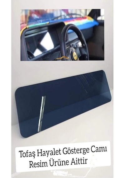 Tofaş Uyumlu Hayalet Gösterge Camı Siyah Mika