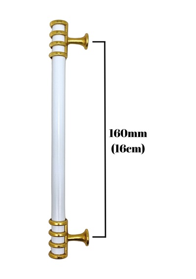 Detay Boru Beyaz Altın Dolap Kulpu Mobilya Ve Mutfak Dolap Kulpu Beyaz - Altın 160mm 2 Adet Beyaz Altın
