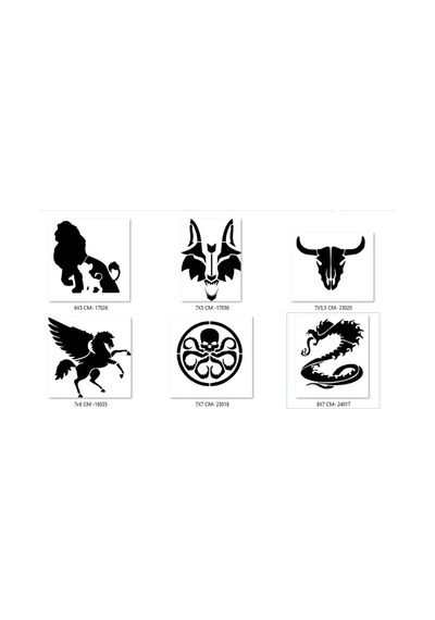Airbrush Tattoo Dragon Kurt Geçici Dövme Şablonu Seti Sadece Desen