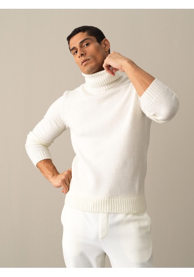 Xint Ekru Regular Fit Balıkçı Yaka Kazak 801643