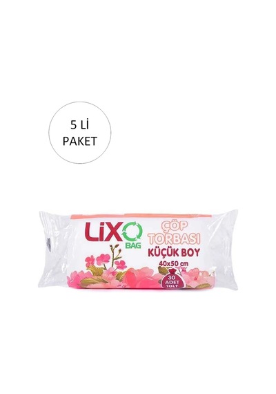 Küçük Boy Çöp Torbası 40 X 50 Cm 30 Lu Rulo X 5 Paket 150 Adet Şeffaf