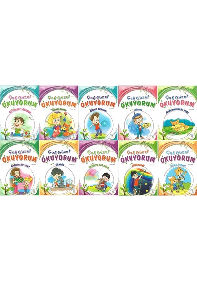1 .sınıf Öğrencileri İçin Zevkle Okuyacağı 10 Lu Hikaye Seti - 5 Kitap Okuma Not Defteri Hediyeli