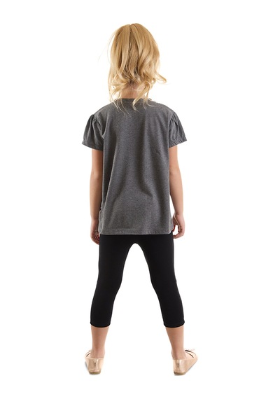 Denokids Kedili Kız Çocuk Yazlık T-Shirt Tayt Takım