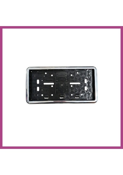 Gees Global Çerçeveli Dikdörtgen Plakalık Plaka Altlığı Krom Nikelajlı 32x17cm 1 Adet Gbzs