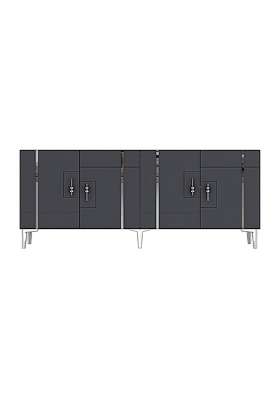 Ka1842as Made Konsol Ve Tv Sehpası Antrasit-sılver 180cm Antrasit - Gümüş