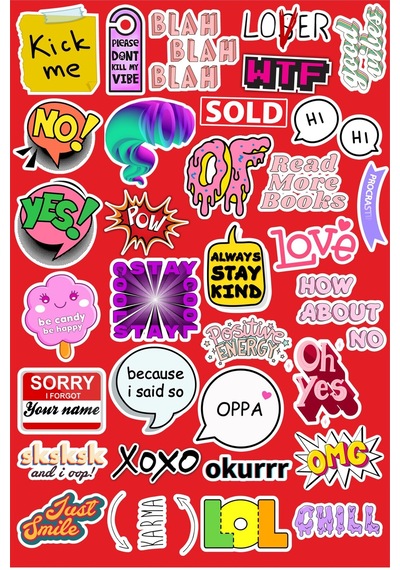 Eğlenceli İfadeler Seri 3 Sticker Seti Laptop Ajanda Notebook Tablet Defter Etiket Bullet Journal Diğer