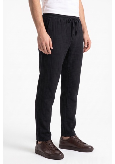 Mösyö Erkek Baggy Kalıp Müslin Kumaş Pantolon Bgl-st05592 Siyah