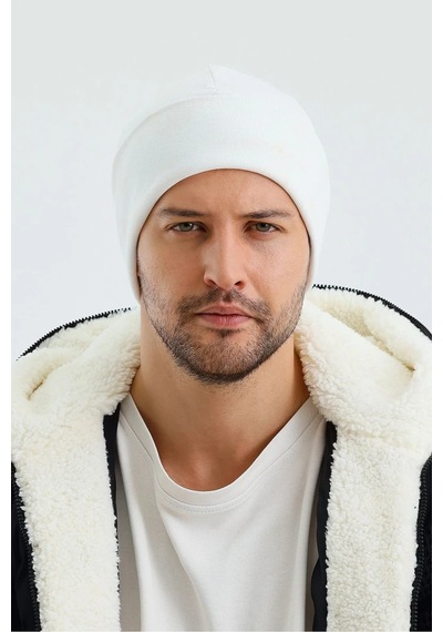 Erkek Termal %100 Pamuklu Soft 2 Stil 1 Arada Bere Premium Cuts Serisi - Standart / Beyaz Beyaz