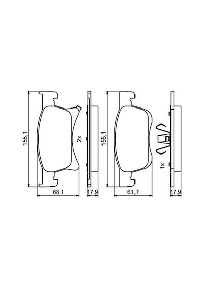 Opel Corsa E 1.2 2014-2018 Bosch Ön Balata 0986494823