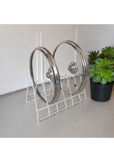Tabaklık Rafı- Tencere Kapak Düzenleyici-tabak Kurutmalık -6 Bölmeli Krem Stand Metal 22 X 12 Bej Tr Diğer