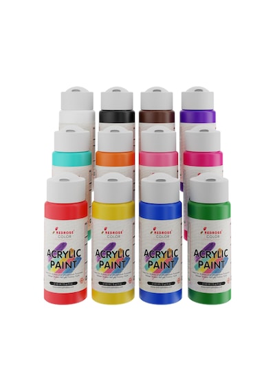 Red Rose Tüm Renkler Akrilik Boya 12'li Set 12x60 Ml 0,15 L