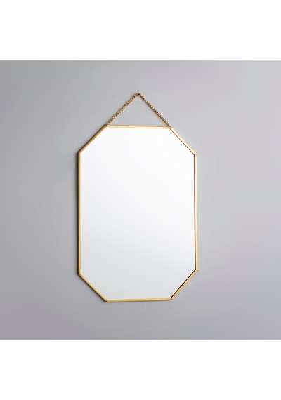 Ayna Duvar Askılı Sekizgen Geometrik 30x20cm Gold