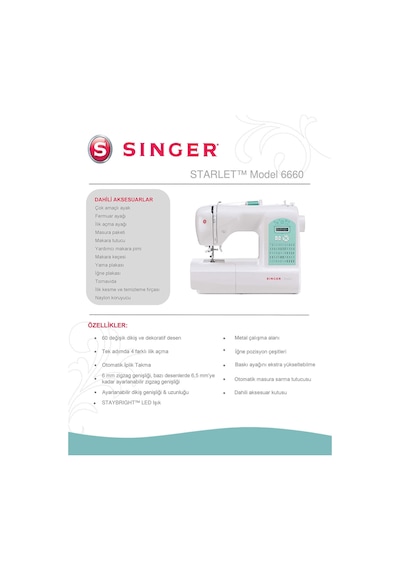 Singer 6660 Starlet Dikiş Makinesi