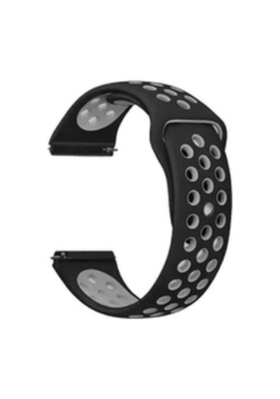 Samsung Galaxy Uyumlu  Watch 42mm 20mm Krd-02 Silikon Kordon - Siyah-gri