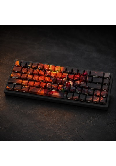Özel Lol Foxfire Ahri 68 Tuş Pbt Cherry Profil Boya Süblimasyon Yan Gravürlü Mekanik Klavye Keycaps Seti