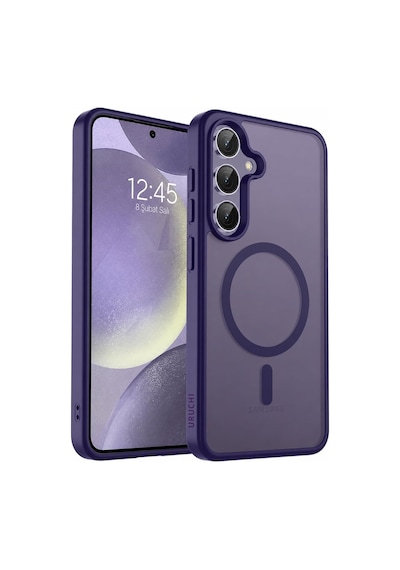 Güçlü Manyetik Telefon Kılıfı, Mag-safe İle Uyumlu Askeri Düzey Düşme Koruması Güçlü Silikon Kenarlar İnce Yarı Saydam Mat Koruyucu Kılıf Mor, S26 Sku: Zeusb0h3vs3m7g 1